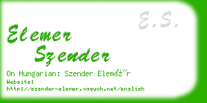 elemer szender business card